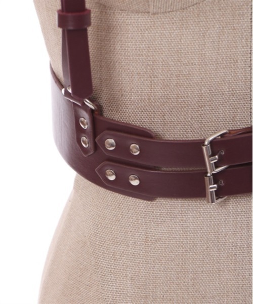 axes femme POETIQUE（アクシーズファムポエティック）の「合皮ハーネスベルト（ベルト・レディース・ワイン/ブラック・FREE）」の9枚目の写真
