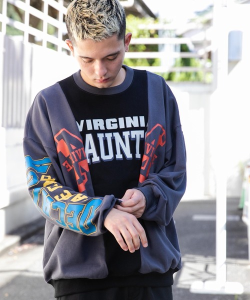 WEGO(ウィゴー)の「WEGO/ドッキンググラフィックプルオーバー(スウェット・メンズ・その他3/その他2/その他1・LARGE/MEDIUM)」の1枚目の写真