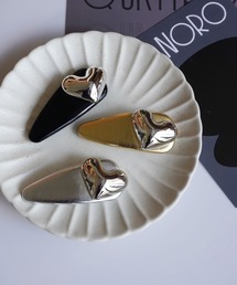 【 BARELY BLUE / ベアリーブルー 】 メタリック ハート ヘアピン