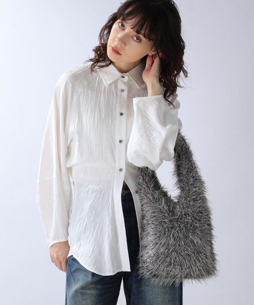 JEANASIS（ジーナシス）の「シャギーラメトートBAG/975075（ハンドバッグ・レディース・ホワイト/ライトグレー/チャコールグレー・FREE）」の8枚目の写真