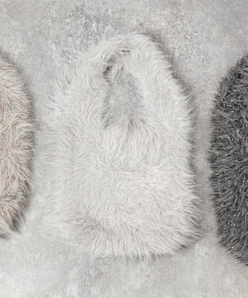 JEANASIS（ジーナシス）の「シャギーラメトートBAG/975075（ハンドバッグ・レディース・ホワイト/ライトグレー/チャコールグレー・FREE）」の21枚目の写真