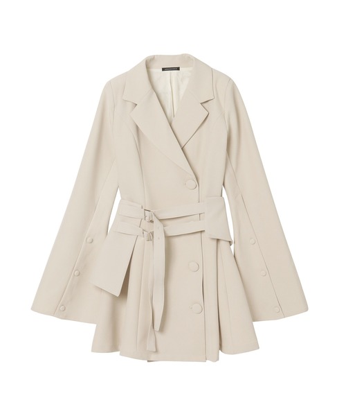 ANDGEEBEE（アンジービー）の「サッシュベルトジャケットワンピ（ワンピース・レディース・アイボリー/ブラック・FREE）」の8枚目の写真