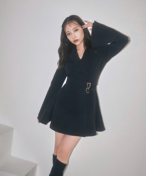 ANDGEEBEE（アンジービー）の「サッシュベルトジャケットワンピ（ワンピース・レディース・アイボリー/ブラック・FREE）」の10枚目の写真