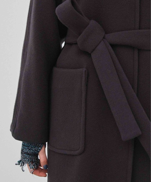 PUBLIC TOKYO（パブリックトウキョウ）の「SUPER140ダブルベロアスタンドコート（その他アウター・レディース・ライム/ダークグレー/アイボリー・2/1）」の21枚目の写真