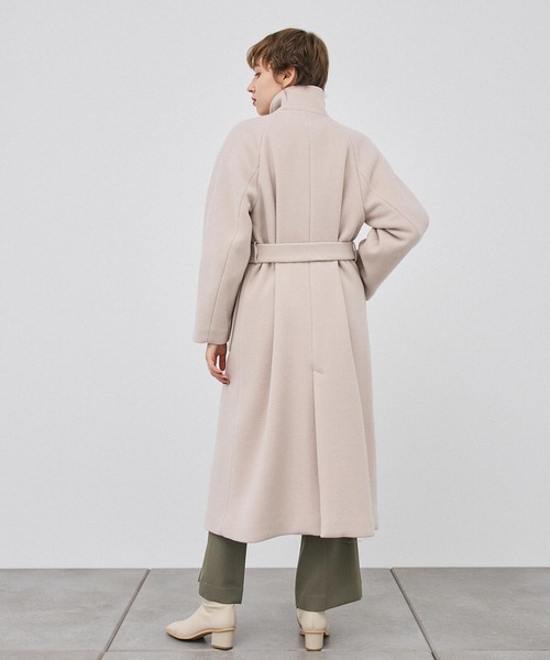 PUBLIC TOKYO（パブリックトウキョウ）の「SUPER140ダブルベロアスタンドコート（その他アウター・レディース・ライム/ダークグレー/アイボリー・2/1）」の6枚目の写真