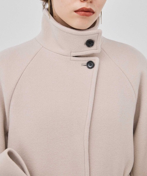 PUBLIC TOKYO（パブリックトウキョウ）の「SUPER140ダブルベロアスタンドコート（その他アウター・レディース・ライム/ダークグレー/アイボリー・2/1）」の7枚目の写真