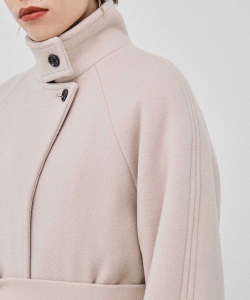PUBLIC TOKYO（パブリックトウキョウ）の「SUPER140ダブルベロアスタンドコート（その他アウター・レディース・ライム/ダークグレー/アイボリー・2/1）」の8枚目の写真