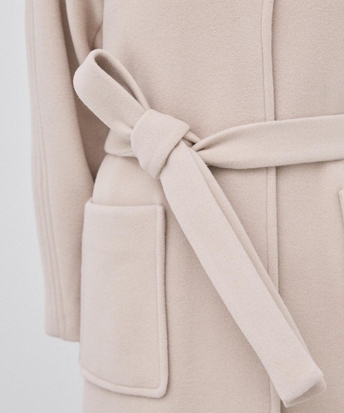 PUBLIC TOKYO（パブリックトウキョウ）の「SUPER140ダブルベロアスタンドコート（その他アウター・レディース・ライム/ダークグレー/アイボリー・2/1）」の10枚目の写真