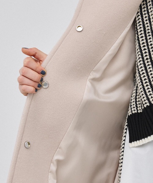 PUBLIC TOKYO（パブリックトウキョウ）の「SUPER140ダブルベロアスタンドコート（その他アウター・レディース・ライム/ダークグレー/アイボリー・2/1）」の13枚目の写真