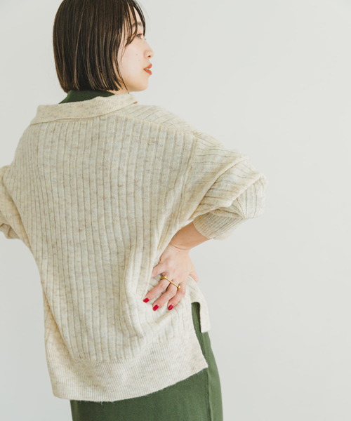 ITEMS URBANRESEARCH（アイテムズ アーバンリサーチ）の「スキッパーニットプルオーバー（ニット/セーター・レディース・ブルー/イエロー/アイボリー・FREE）」の13枚目の写真