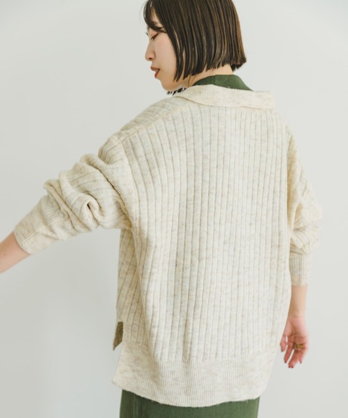 ITEMS URBANRESEARCH（アイテムズ アーバンリサーチ）の「スキッパーニットプルオーバー（ニット/セーター・レディース・ブルー/イエロー/アイボリー・FREE）」の14枚目の写真