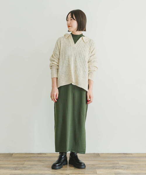 ITEMS URBANRESEARCH（アイテムズ アーバンリサーチ）の「スキッパーニットプルオーバー（ニット/セーター・レディース・ブルー/イエロー/アイボリー・FREE）」の15枚目の写真