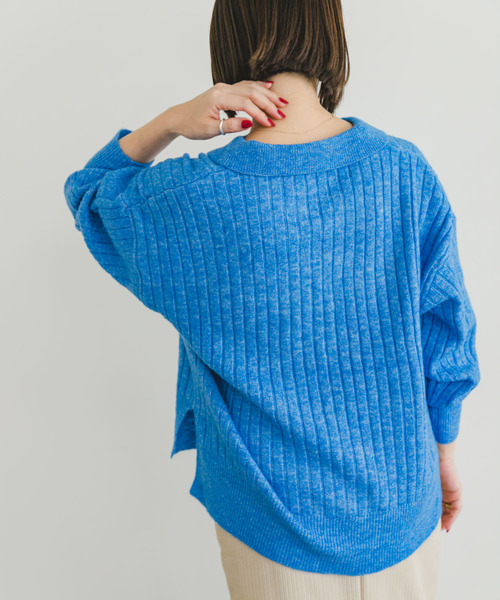 ITEMS URBANRESEARCH（アイテムズ アーバンリサーチ）の「スキッパーニットプルオーバー（ニット/セーター・レディース・ブルー/イエロー/アイボリー・FREE）」の18枚目の写真