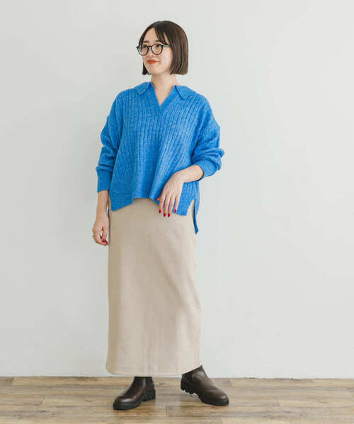 ITEMS URBANRESEARCH（アイテムズ アーバンリサーチ）の「スキッパーニットプルオーバー（ニット/セーター・レディース・ブルー/イエロー/アイボリー・FREE）」の20枚目の写真