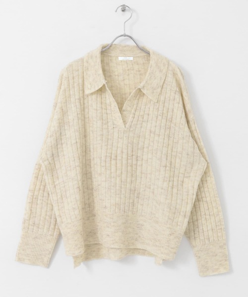 ITEMS URBANRESEARCH（アイテムズ アーバンリサーチ）の「スキッパーニットプルオーバー（ニット/セーター・レディース・ブルー/イエロー/アイボリー・FREE）」の6枚目の写真