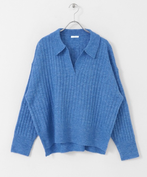 ITEMS URBANRESEARCH（アイテムズ アーバンリサーチ）の「スキッパーニットプルオーバー（ニット/セーター・レディース・ブルー/イエロー/アイボリー・FREE）」の7枚目の写真