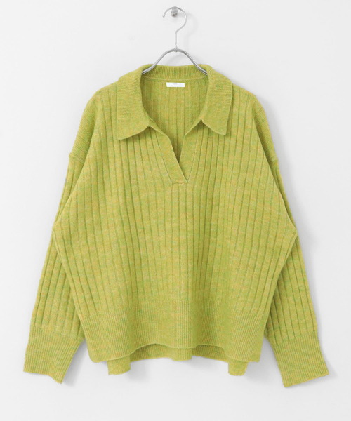 ITEMS URBANRESEARCH（アイテムズ アーバンリサーチ）の「スキッパーニットプルオーバー（ニット/セーター・レディース・ブルー/イエロー/アイボリー・FREE）」の8枚目の写真