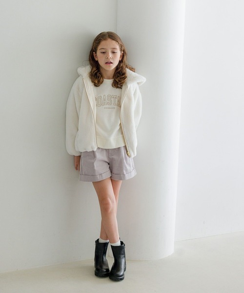 GLOBAL WORK（グローバルワーク）の「洗えるフワモコファーZIPパーカー/969855（その他アウター・キッズ・モカ/アイボリー・100cm/110cm/130cm/150cm/120cm/160cm/140cm）」の4枚目の写真