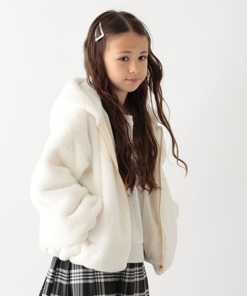 GLOBAL WORK（グローバルワーク）の「洗えるフワモコファーZIPパーカー/969855（その他アウター・キッズ・モカ/アイボリー・100cm/110cm/130cm/150cm/120cm/160cm/140cm）」の14枚目の写真