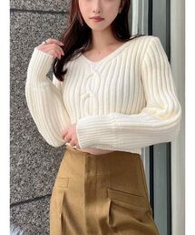 RESEXXY | センターケーブルショートニット(ニット/セーター)