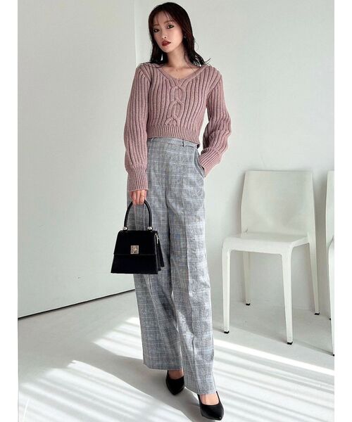 RESEXXY（リゼクシー）の「センターケーブルショートニット（ニット/セーター・レディース・ホワイト/ピンク/ブラック・FREE）」の10枚目の写真