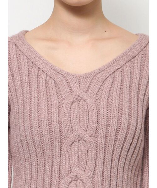 RESEXXY（リゼクシー）の「センターケーブルショートニット（ニット/セーター・レディース・ホワイト/ピンク/ブラック・FREE）」の17枚目の写真