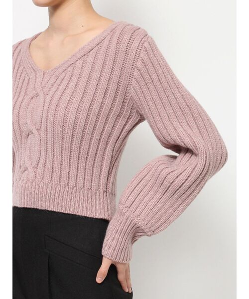 RESEXXY（リゼクシー）の「センターケーブルショートニット（ニット/セーター・レディース・ホワイト/ピンク/ブラック・FREE）」の18枚目の写真