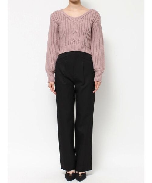 RESEXXY（リゼクシー）の「センターケーブルショートニット（ニット/セーター・レディース・ホワイト/ピンク/ブラック・FREE）」の20枚目の写真