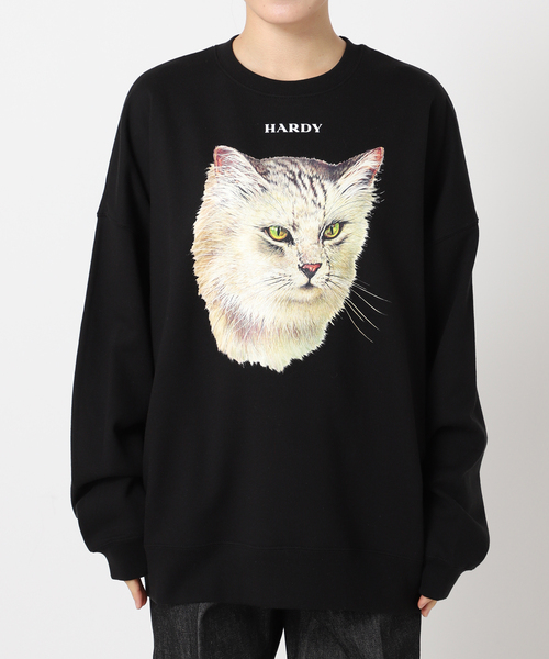 【美品】HARDY NOIR 猫 スウェット トップス パーカー CAT PRINT スウエット（スウェット）｜HARDY NOIR（アルディー