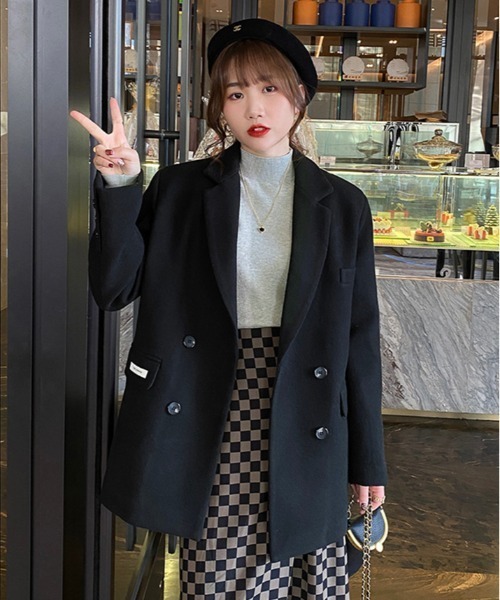 kirakiraShop（キラキラショップ）の「ベーシック ハイネック ニット（ニット/セーター・レディース・グレー/ベージュ/ホワイト/ブラック・FREE）」の12枚目の写真