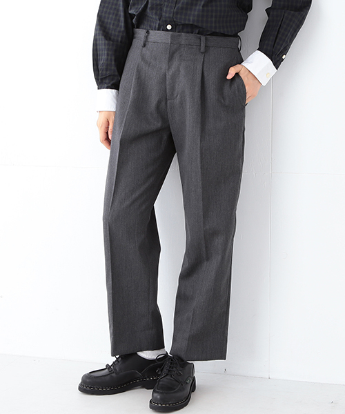 BEAMS BOY（ビームスボーイ）の「BEAMS BOY / ギャバ ワイド スラックス（スラックス・レディース・グレー/ネイビー・0/1）」の2枚目の写真