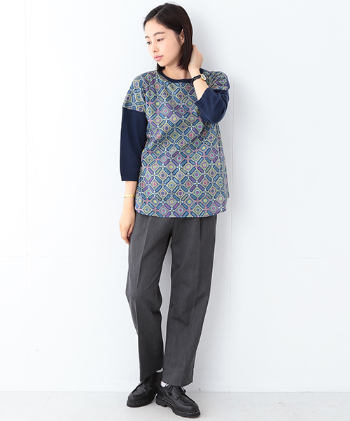 BEAMS BOY（ビームスボーイ）の「BEAMS BOY / ギャバ ワイド スラックス（スラックス・レディース・グレー/ネイビー・0/1）」の22枚目の写真