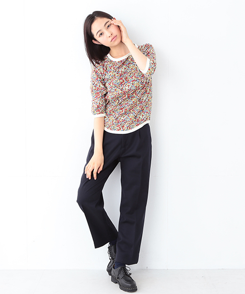 BEAMS BOY（ビームスボーイ）の「BEAMS BOY / ギャバ ワイド スラックス（スラックス・レディース・グレー/ネイビー・0/1）」の18枚目の写真