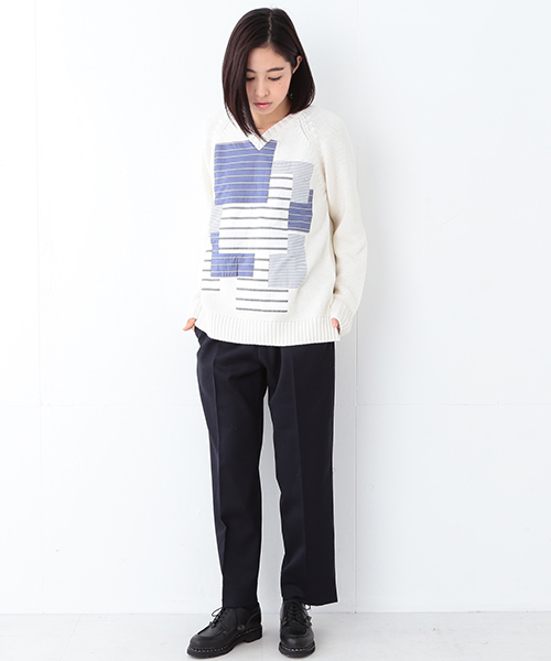 BEAMS BOY（ビームスボーイ）の「BEAMS BOY / ギャバ ワイド スラックス（スラックス・レディース・グレー/ネイビー・0/1）」の19枚目の写真