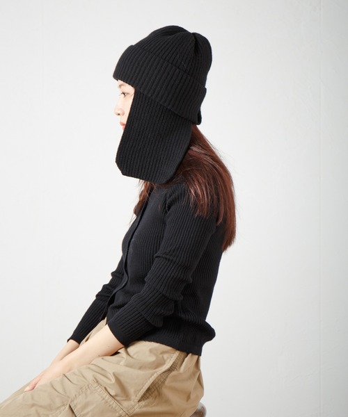 RACAL（ラカル）の「Ear Tab Knit Watch / 耳当てニットワッチ（ニットキャップ/ビーニー・レディース・グレー/オフホワイト/ブラック・FREE）」の13枚目の写真