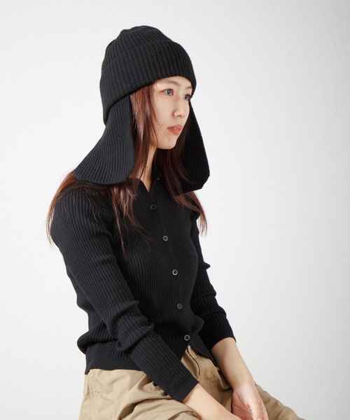 RACAL（ラカル）の「Ear Tab Knit Watch / 耳当てニットワッチ（ニットキャップ/ビーニー・レディース・グレー/オフホワイト/ブラック・FREE）」の14枚目の写真