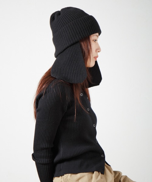 RACAL（ラカル）の「Ear Tab Knit Watch / 耳当てニットワッチ（ニットキャップ/ビーニー・レディース・グレー/オフホワイト/ブラック・FREE）」の15枚目の写真