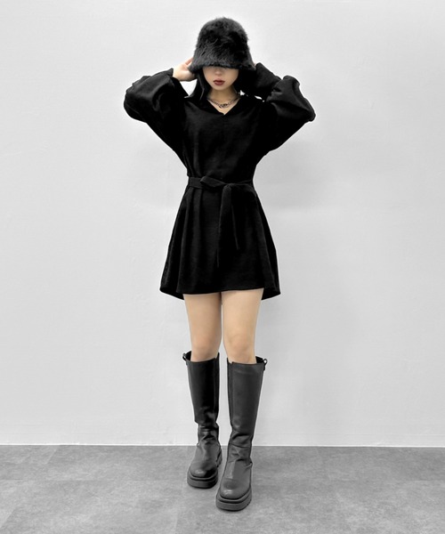 LVEU.（ラブユ.）の「【LVEU.】ウエストリボンコーデュロイミニ