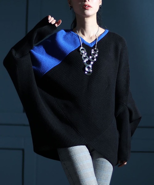 配色Vネックニット（ニット/セーター）｜GOLDJAPAN（ゴールドジャパン）