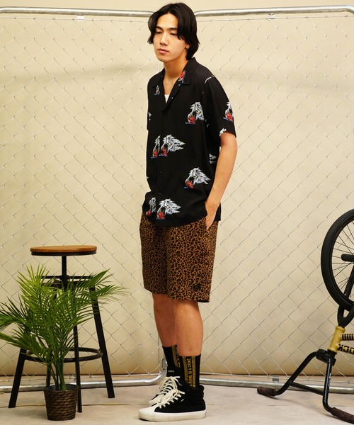 【セール】【ムラサキスポーツ限定】LURKING CLASS/ラーキングクラス 半袖シャツ オープンカラー 総柄 ST24SUM01（シャツ/ブラウス）｜LURKING CLASS（ラーキングクラス）