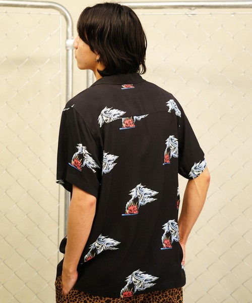【セール】【ムラサキスポーツ限定】LURKING CLASS/ラーキングクラス 半袖シャツ オープンカラー 総柄 ST24SUM01（シャツ/ブラウス）｜LURKING CLASS（ラーキングクラス）