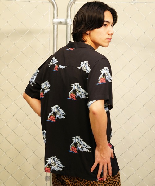 【セール】【ムラサキスポーツ限定】LURKING CLASS/ラーキングクラス 半袖シャツ オープンカラー 総柄 ST24SUM01（シャツ/ブラウス）｜LURKING CLASS（ラーキングクラス）