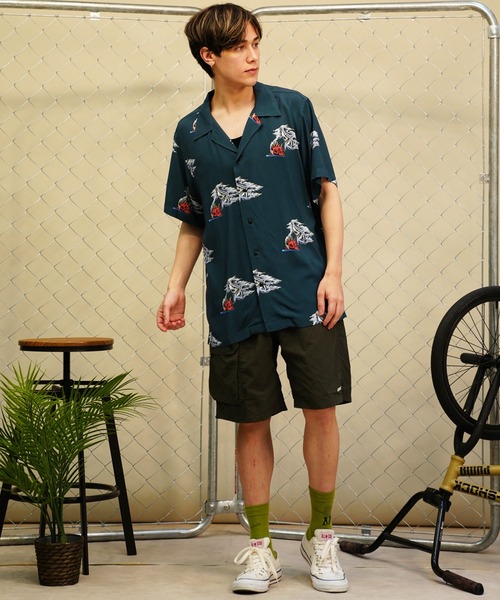 【セール】【ムラサキスポーツ限定】LURKING CLASS/ラーキングクラス 半袖シャツ オープンカラー 総柄 ST24SUM01（シャツ/ブラウス）｜LURKING CLASS（ラーキングクラス）
