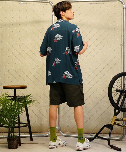 【セール】【ムラサキスポーツ限定】LURKING CLASS/ラーキングクラス 半袖シャツ オープンカラー 総柄 ST24SUM01（シャツ/ブラウス）｜LURKING CLASS（ラーキングクラス）