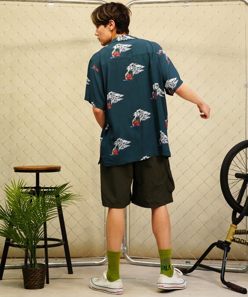 【セール】【ムラサキスポーツ限定】LURKING CLASS/ラーキングクラス 半袖シャツ オープンカラー 総柄 ST24SUM01（シャツ/ブラウス）｜LURKING CLASS（ラーキングクラス）