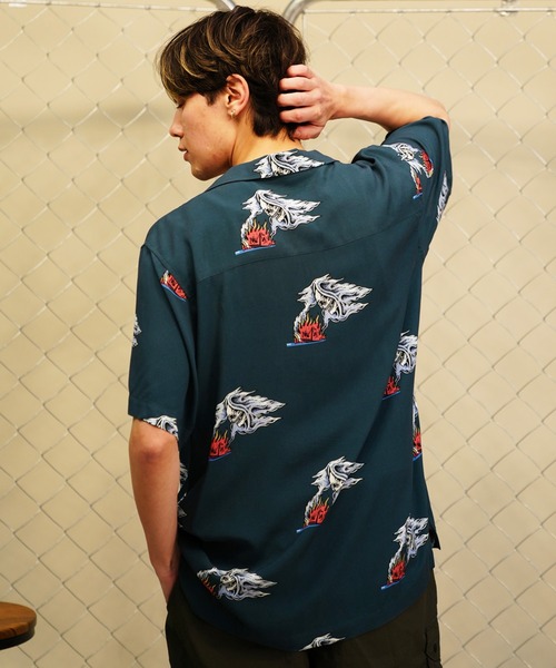 【セール】【ムラサキスポーツ限定】LURKING CLASS/ラーキングクラス 半袖シャツ オープンカラー 総柄 ST24SUM01（シャツ/ブラウス）｜LURKING CLASS（ラーキングクラス）
