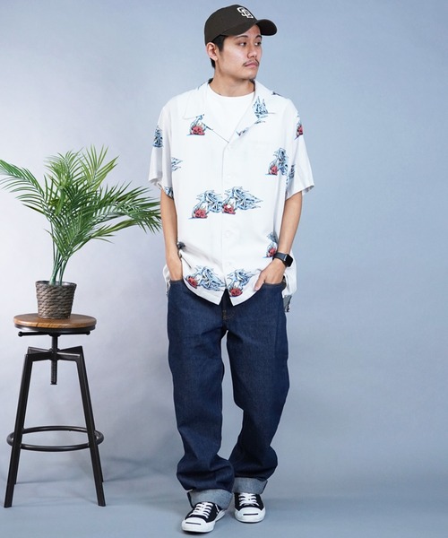 【セール】【ムラサキスポーツ限定】LURKING CLASS/ラーキングクラス 半袖シャツ オープンカラー 総柄 ST24SUM01（シャツ/ブラウス）｜LURKING CLASS（ラーキングクラス）