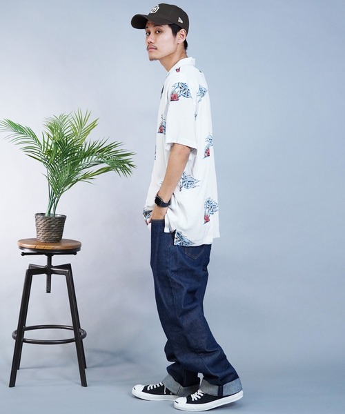 【セール】【ムラサキスポーツ限定】LURKING CLASS/ラーキングクラス 半袖シャツ オープンカラー 総柄 ST24SUM01（シャツ/ブラウス）｜LURKING CLASS（ラーキングクラス）