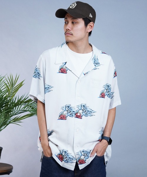 【セール】【ムラサキスポーツ限定】LURKING CLASS/ラーキングクラス 半袖シャツ オープンカラー 総柄 ST24SUM01（シャツ/ブラウス）｜LURKING CLASS（ラーキングクラス）