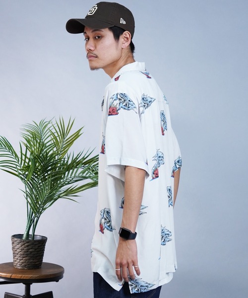 【セール】【ムラサキスポーツ限定】LURKING CLASS/ラーキングクラス 半袖シャツ オープンカラー 総柄 ST24SUM01（シャツ/ブラウス）｜LURKING CLASS（ラーキングクラス）